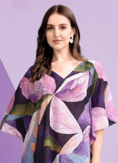 COTTON FEEL KURTI KAFTAN 2 - Catalog # 59927 (Set of 8 Kaftans / Ponchos) by Brand MEHERIYA