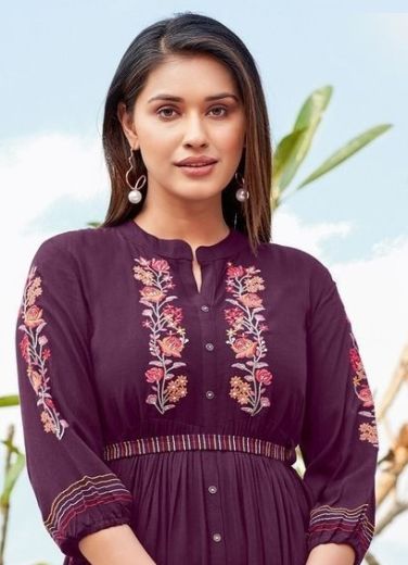 ASHMIN 2 - Catalog # 60666 (Set of 6 Readymade Women's Kurtis / Tops) MADE IN INDIA BY KADLEE FASHION