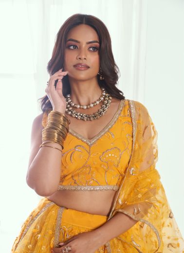 CHANDRAKALA 1 - Catalog # 61312 (Set of 5 Semi-Stitched Lehengas) by Narayani Fashion House