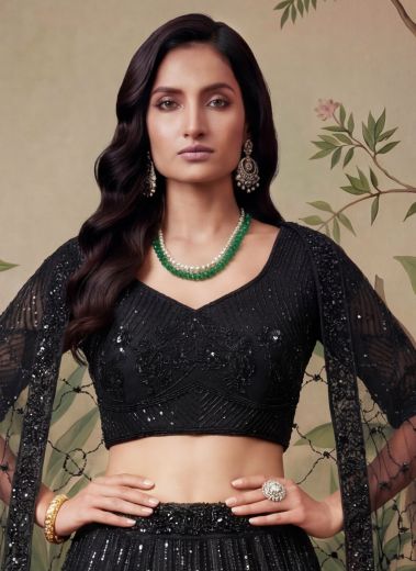 SERIES 2954 - Catalog # 63262 (Set of 2 Semi-Stitched Lehengas) by Raw Lemon
