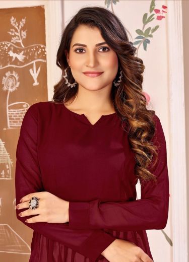KASTURI 1 - Catalog # 63457 (Set of 4 Readymade Women's Kurtis / Tops) by Amdavadi Fashion
