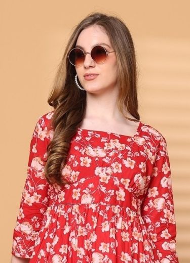 FLORAL FROCKS - Catalog # 64723 (Set of 13 Readymade Women's Kurtis / Tops)