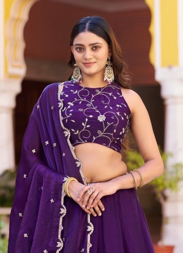 RANGREZ 1436 - Catalog # 65578 (Set of 4 Semi-Stitched Lehengas)