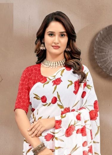 SUPER STAR CHIFFON 233 - Catalog # 65682 (Set of 12 Sarees)