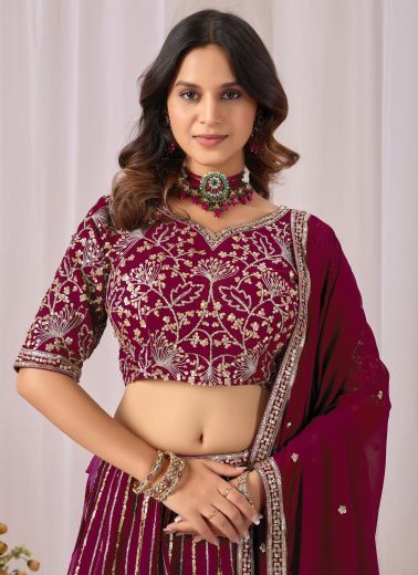 MEHVISH 34 - Catalog # 66182 (Set of 4 Semi-Stitched Lehengas)