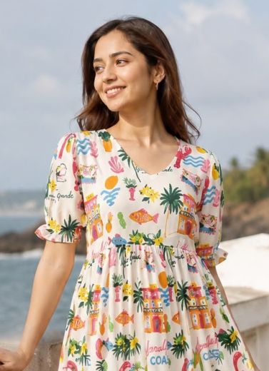 BREEZE - Catalog # 66230 (Set of 6 Readymade Women's Kurtis / Tops)