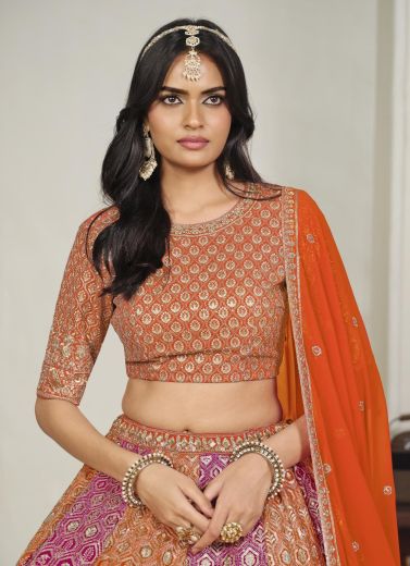 MEHVISH 35 - Catalog # 66267 (Set of 2 Semi-Stitched Lehengas)