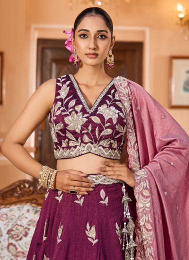 DESIGN 6211 - Catalog # 67266 (Set of 3 Semi-Stitched Lehengas)