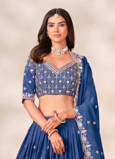 MEHERBANI - Catalog # 67438 (Set of 2 Semi-Stitched Lehengas)