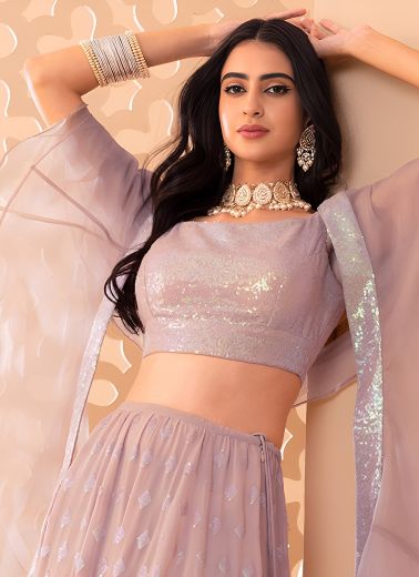 ENA MINA DIKA - Catalog # 67590 (Set of 7 Semi-Stitched Lehengas)