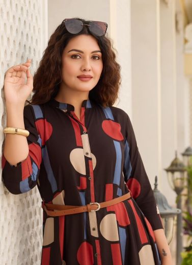 BELT 28 - Catalog # 67629 (Set of 6 Readymade Women's Kurtis / Tops)