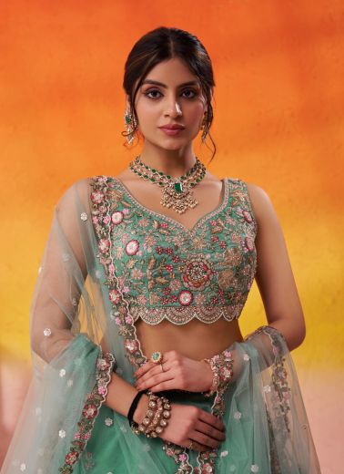 PADMA BHUSHAN - Catalog # 67655 (Set of 4 Semi-Stitched Lehengas)