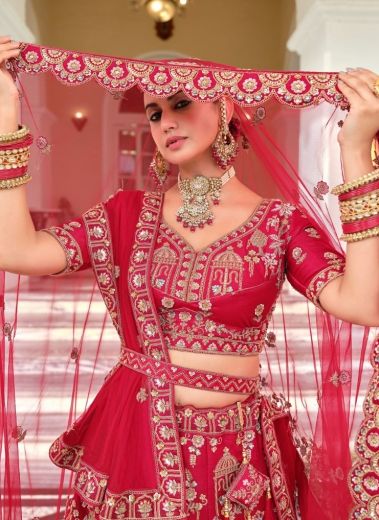 DHRISTI - Catalog # 67725 (Set of 2 Semi-Stitched Lehengas)