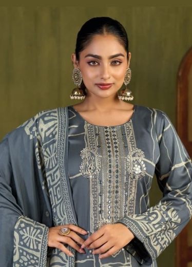 SUKH-MANI - Catalog # 67757 (Set of 4 Semi-Stitched / Un-Stitched Suits)