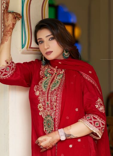 KARWA CHAUTH SPECIAL - Catalog # 67770 (Set of 4 SIZE-SETS [Readymade Salwar Suits])