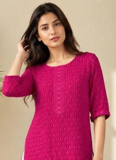 LAKHNAVI SCHIFFLI - Catalog # 67772 (Set of 42 SIZE-SETS [Readymade Women's Kurtis / Tops])