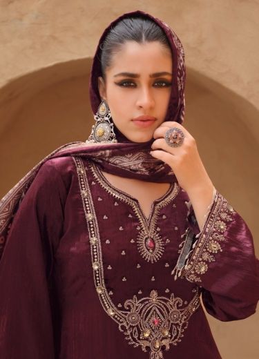 MEHRAIN - Catalog # 67780 (Set of 4 Semi-Stitched / Un-Stitched Suits)