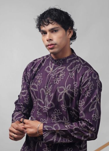 MEN'S SHORT KURTA 2 - Catalog # 67785 (Set of 7 Men's Ethnic Wear)
