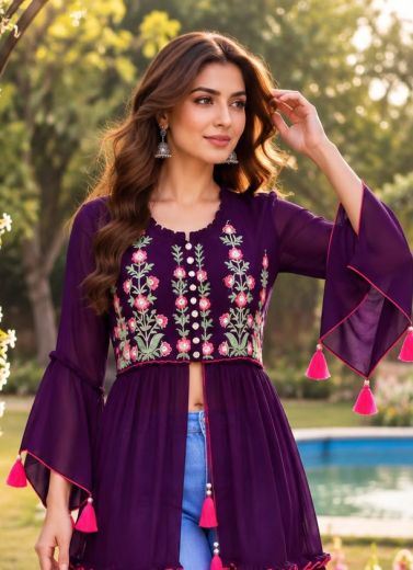 PEEHU - Catalog # 67850 (Set of 5 Readymade Women's Kurtis / Tops)