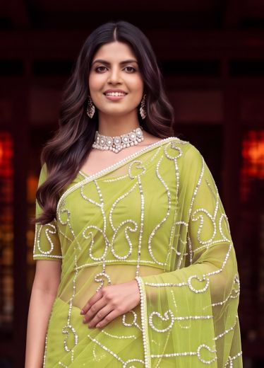 NETS & BEADS - Catalog # 67953 (Set of 4 Sarees)