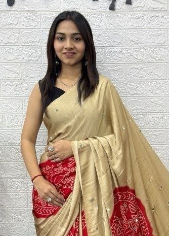 JAPAN AJRAKH MIRRIR - Catalog # 67966 (Set of 6 Sarees)