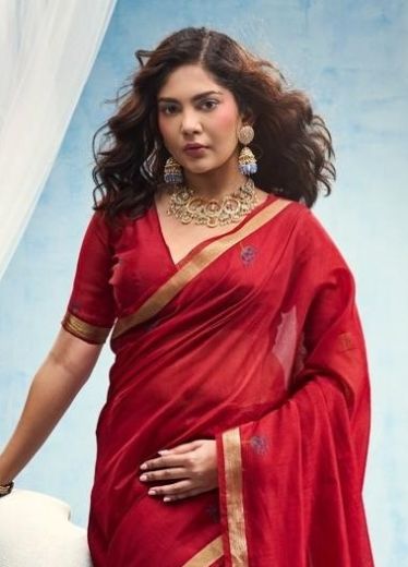 HANDWORK & HAND WOVEN - Catalog # 67977 (Set of 6 Sarees)
