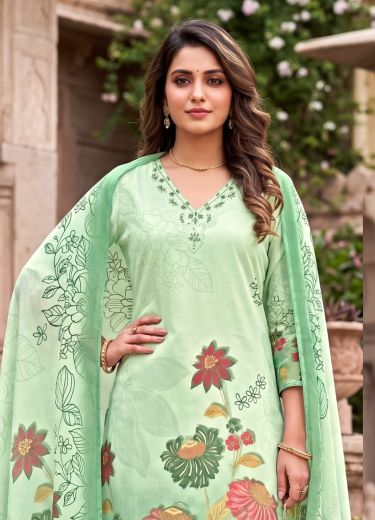 DIGITAL FLORA - Catalog # 68011 (Set of 5 SIZE-SETS [Readymade Salwar Suits])