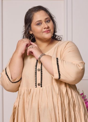 PLUS SIZE - SUN MOON - Catalog # 68017 (Set of 2 Readymade Women's Kurtis / Tops)