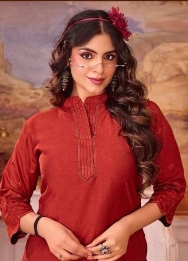 SAFRON - Catalog # 68033 (Set of 8 Readymade Women's Kurtis / Tops)
