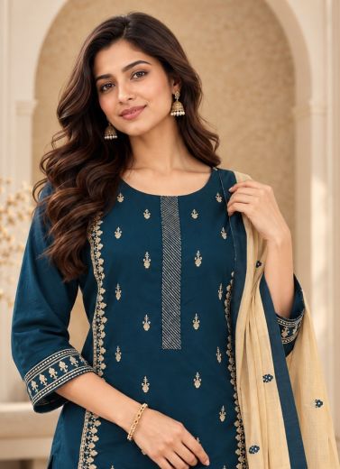 CAMBRIC COTTON - Catalog # 68038 (Set of 2 Readymade Salwar Suits)