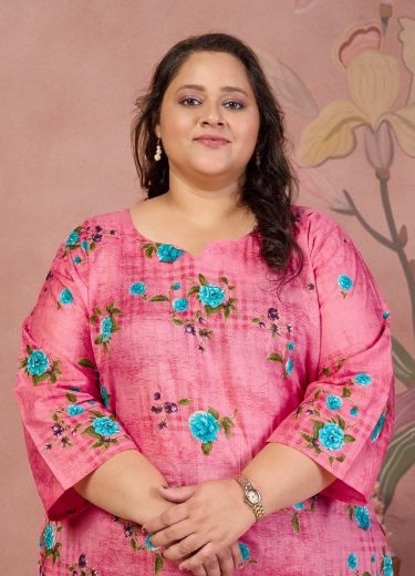 PLUS SIZE - KHUSHBOO - Catalog # 68042 (Set of 4 Readymade Women's Kurtis / Tops)