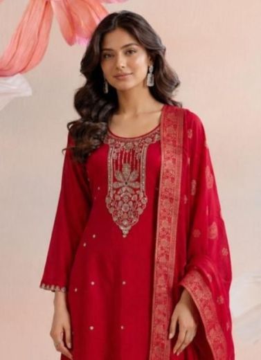 KARWA CHAUTH - LAL RANI - Catalog # 68066 (Set of 4 SIZE-SETS [Readymade Salwar Suits])