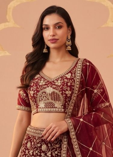 MEMORY - Catalog # 68079 (Set of 6 Semi-Stitched Lehengas)