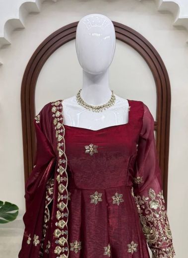 MAROON & PURPLE - Catalog # 68116 (Set of 2 Readymade Salwar Suits)
