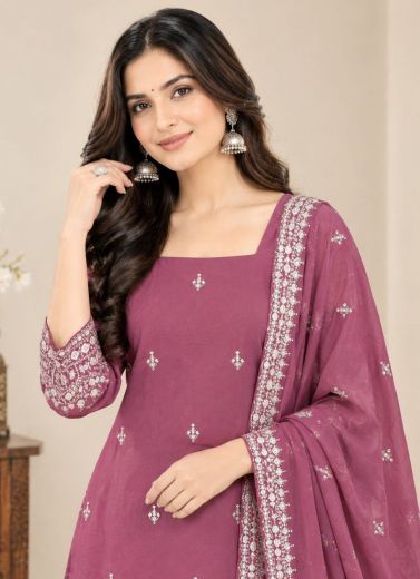 SEQUINS GEORGETTE - Catalog # 68124 (Set of 2 Readymade Salwar Suits)