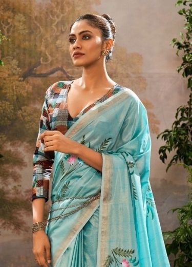 DIGITAL IN LINEN DIGITAL - Catalog # 68126 (Set of 6 Sarees)