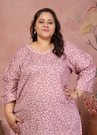 PLUS SIZE - KHUSHBOO 3 - Catalog # 68150 (Set of 4 Readymade Women's Kurtis / Tops)