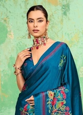KATHA IN SATIN - Catalog # 68151 (Set of 6 Sarees)