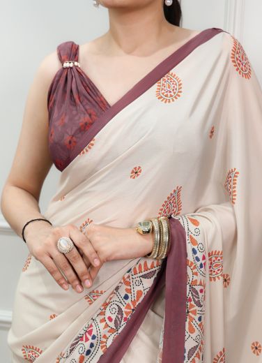 SATIN CREPES - Catalog # 68182 (Set of 4 Sarees)