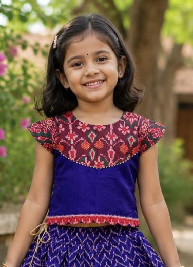KIDS PATOLA - Catalog # 68187 (Set of 3 Readymade Lehengas)