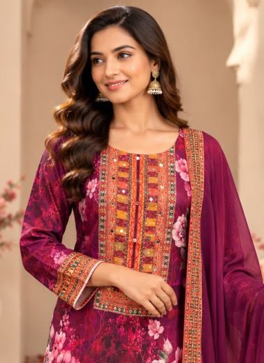FLORAL GHARARA - Catalog # 68193 (Set of 20 SIZE-SETS [Readymade Salwar Suits])