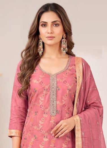 SILK GEORGETTE - Catalog # 68199 (Set of 4 Readymade Salwar Suits)