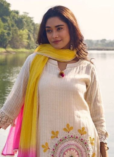 PURE COTTON SCHIFFLI - Catalog # 68209 (Set of 6 Readymade Salwar Suits)