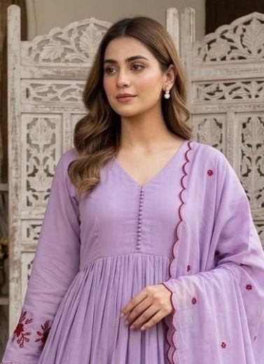 MUL CHANDERI ANARKALI - Catalog # 68235 (Set of 3 Readymade Salwar Suits)