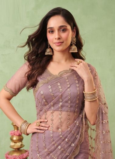 NET SEQUINS - Catalog # 68247 (Set of 3 Sarees)
