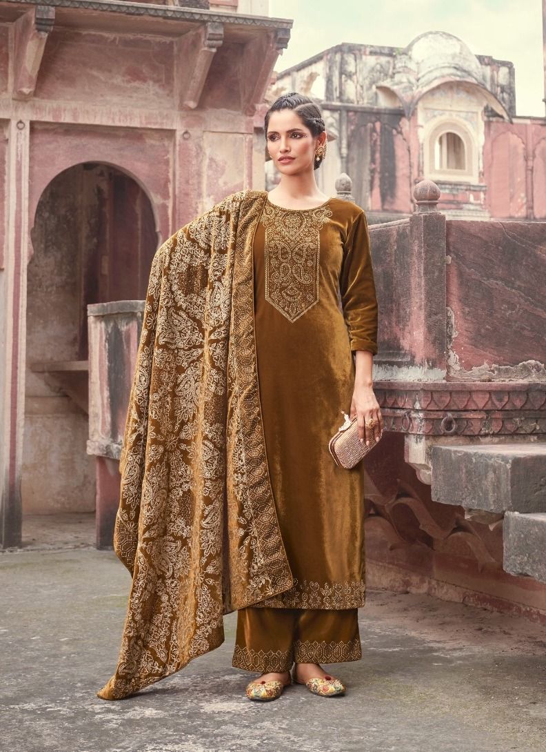 Ziaaz Designs 372 Semi Stitched Embroidery Pakistani Salwar Suits