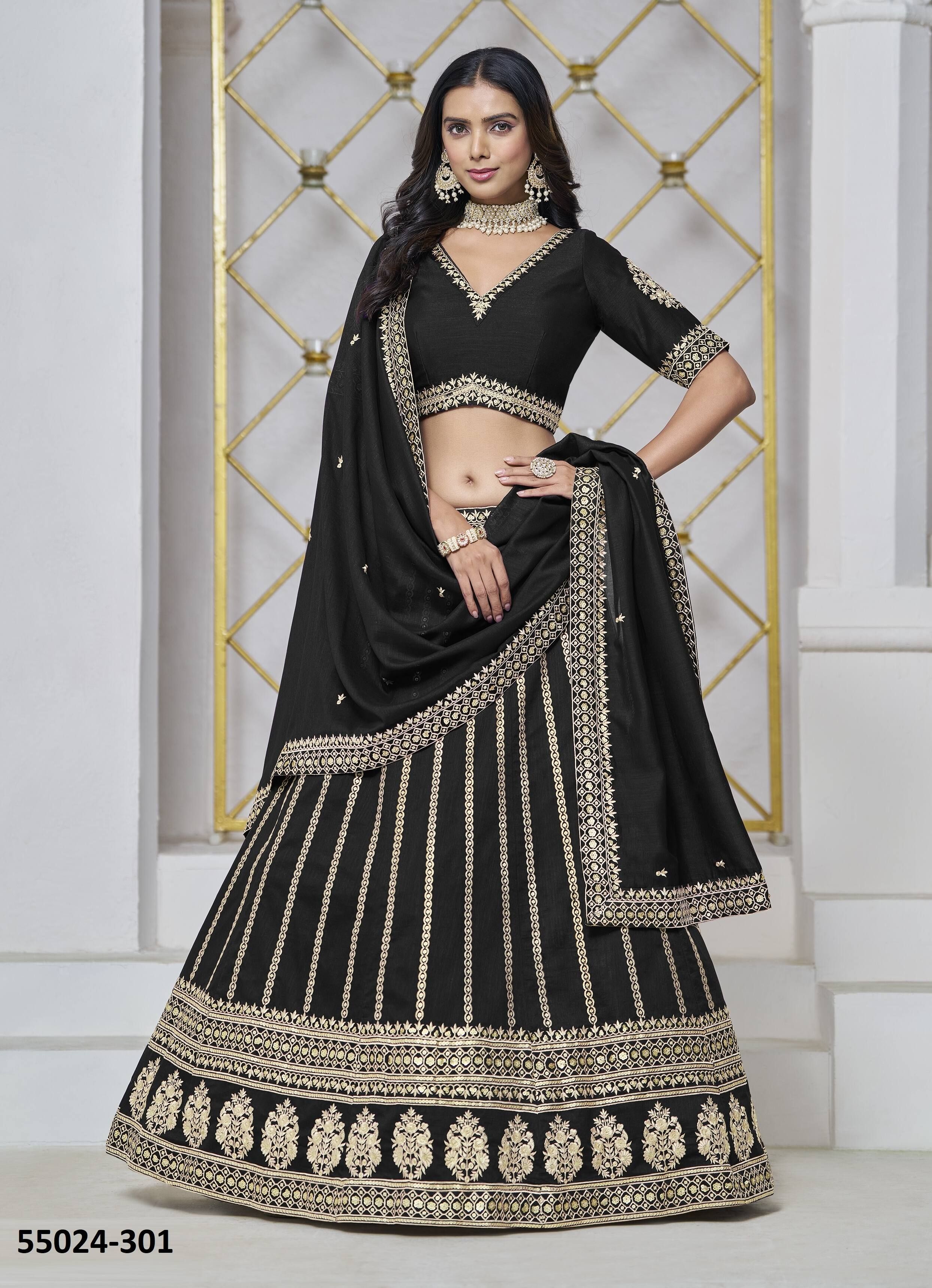 MEHVISH 3 - CATALOG # 55024 (SET OF 4 LEHENGAS (SEMI-STITCHED)) MEHVISH 3 - CATALOG # 55024 (SET OF 4 LEHENGAS (SEMI-STITCHED))