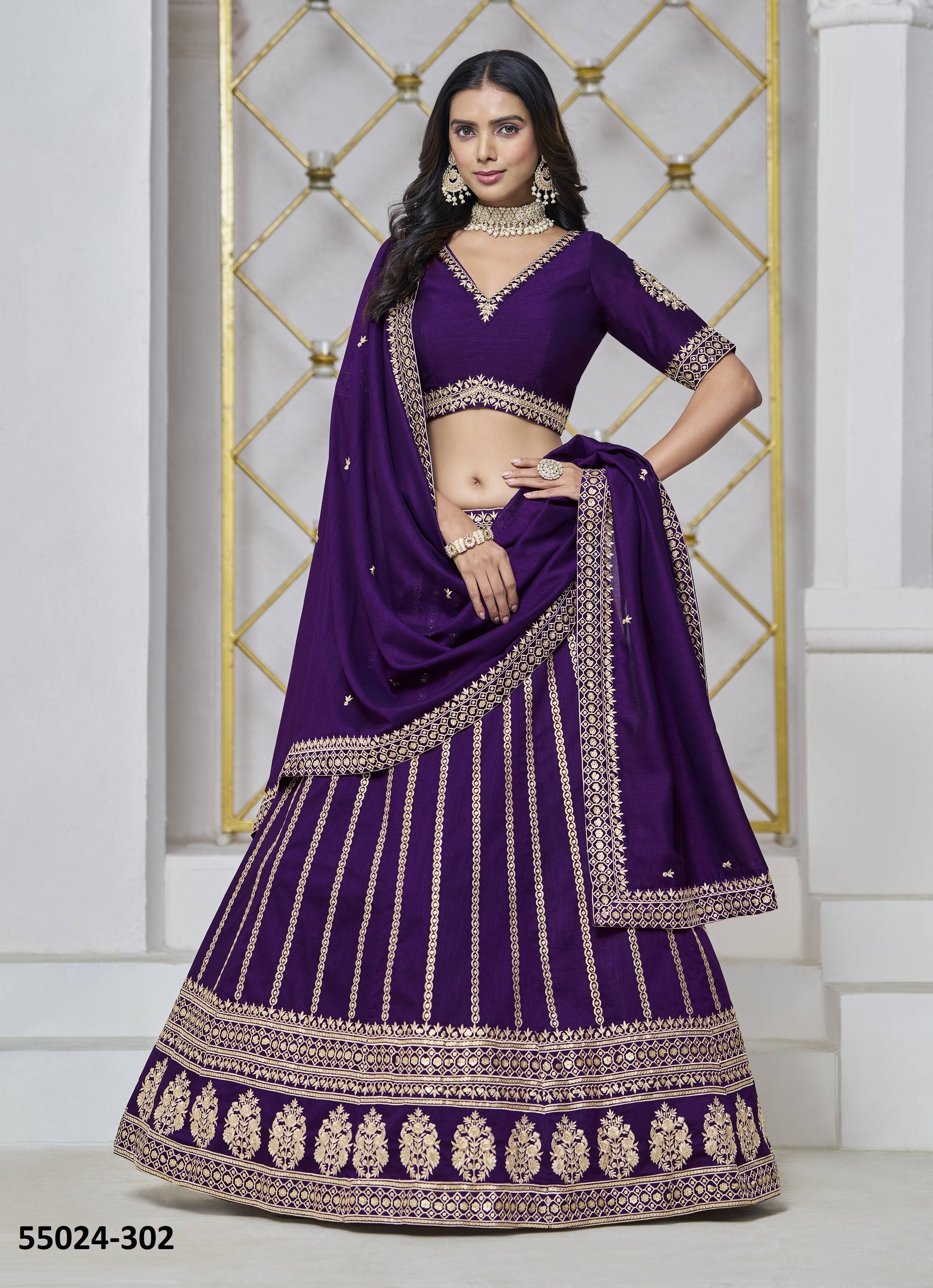 MEHVISH 3 - CATALOG # 55024 (SET OF 4 LEHENGAS (SEMI-STITCHED)) MEHVISH 3 - CATALOG # 55024 (SET OF 4 LEHENGAS (SEMI-STITCHED))