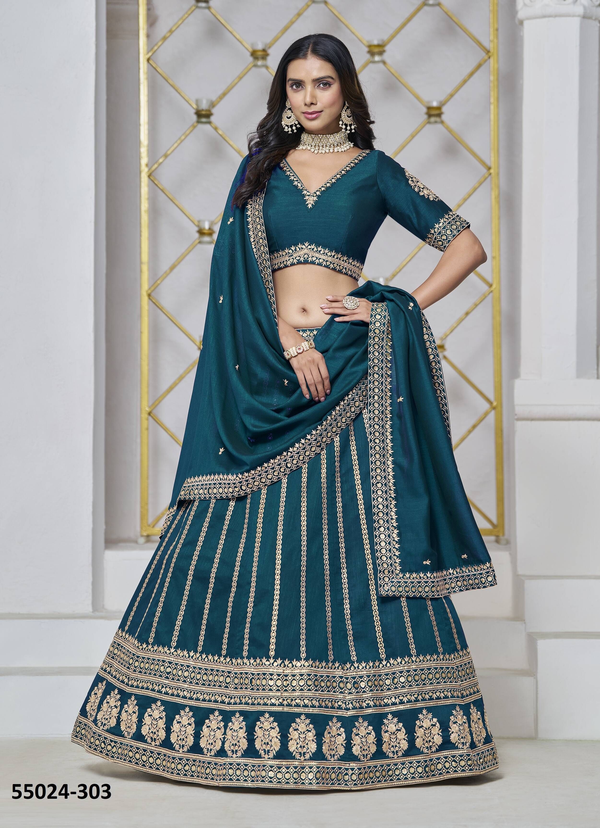 MEHVISH 3 - CATALOG # 55024 (SET OF 4 LEHENGAS (SEMI-STITCHED)) MEHVISH 3 - CATALOG # 55024 (SET OF 4 LEHENGAS (SEMI-STITCHED))