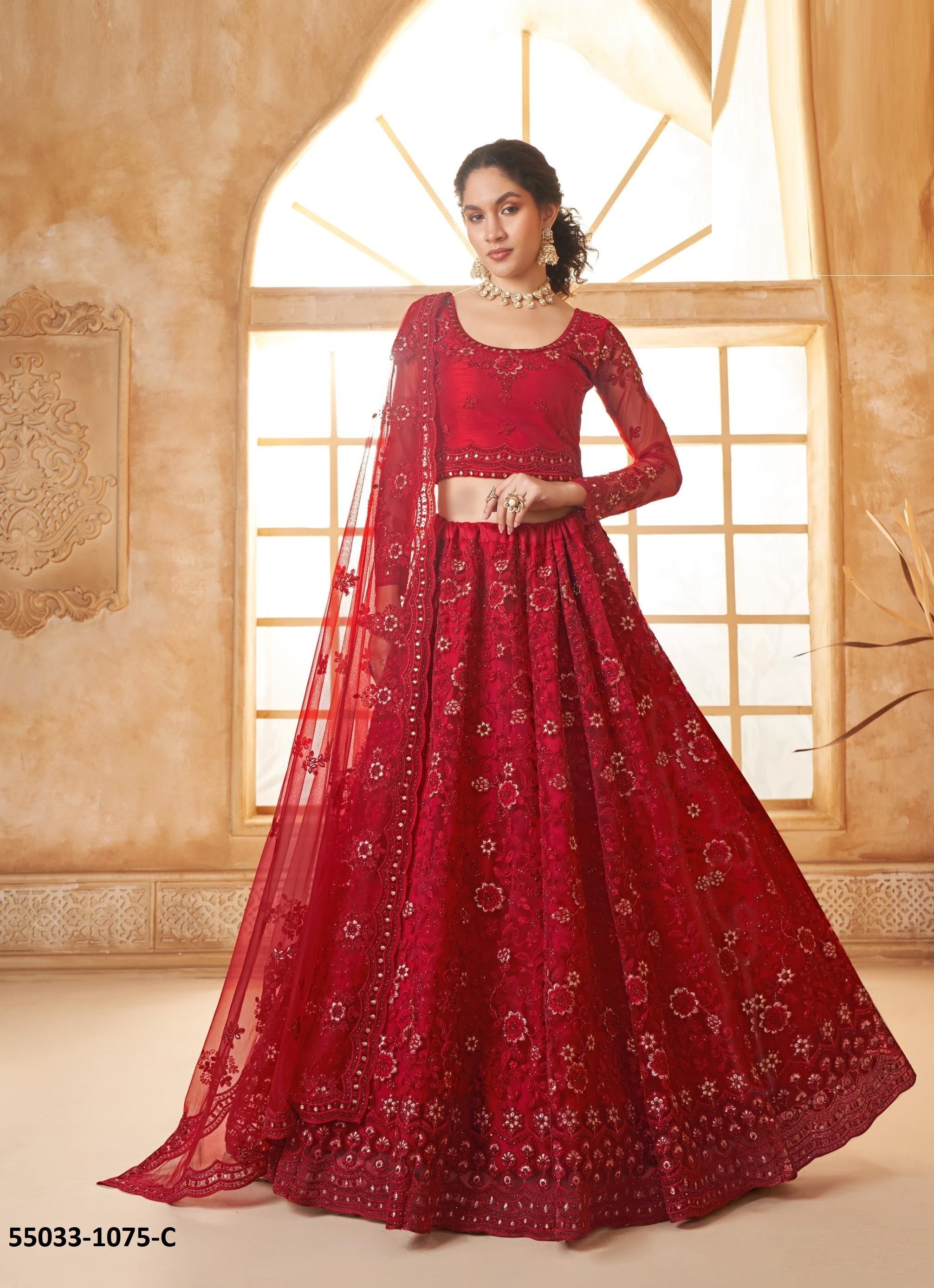 BRIDAL COLOR SAGA 3 - CATALOG # 55033 (SET OF 17 LEHENGAS (SEMI-STITCHED))